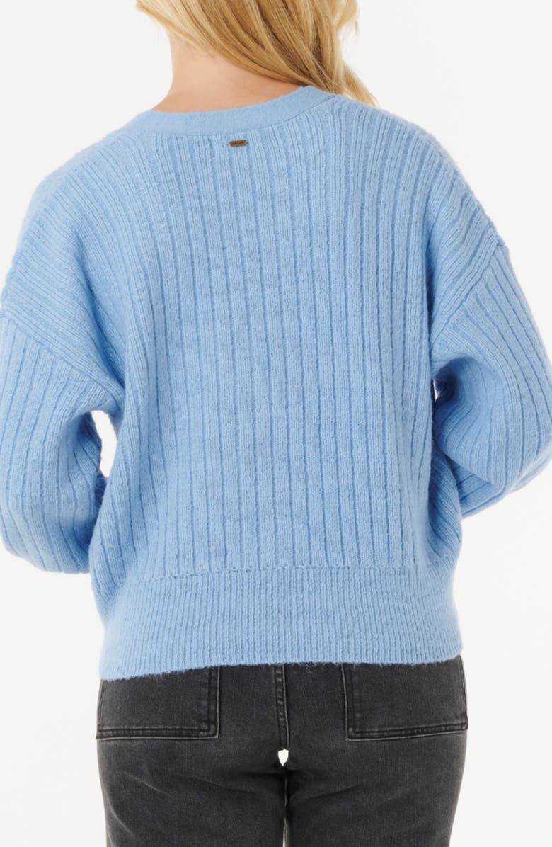 Rip Curl Afterglow V-Neck Cardigan, Alternate, color, Mid Blue