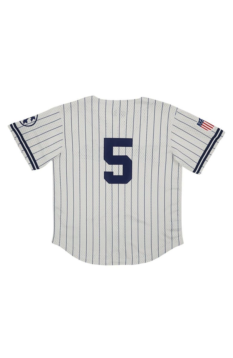 RINGS & CRWNS Men's Rings & Crwns #5 Cream Kansas City Monarchs Mesh Button-Down Replica Jersey, Alternate, color, 