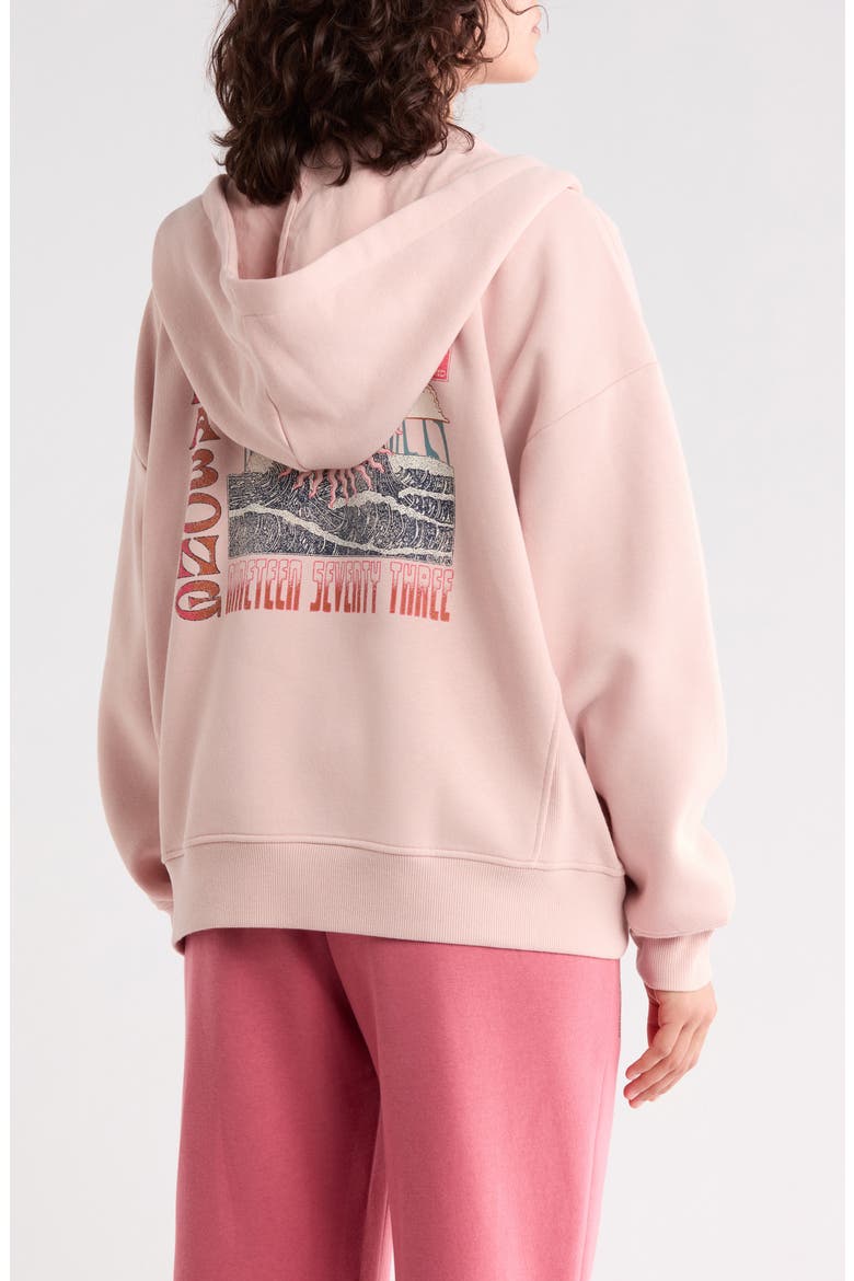 Olivia Sun Graphic Full Zip Hoodie, Alternate, color, DUSTY BLUSH