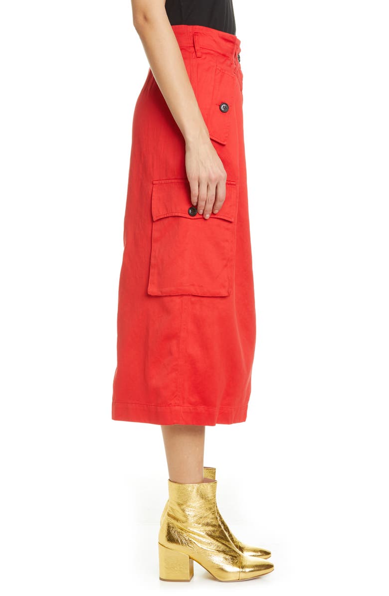 Dries Van Noten Savannah Cotton & Wool Midi Cargo Skirt, Alternate, color, 