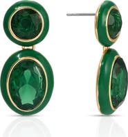 Ettika Duet 18k Gold Plate Cubic Zirconia Drop Earrings