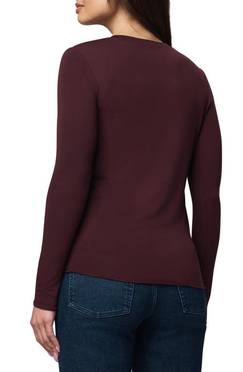 Splendid Long Sleeve Crewneck T-shirt In Burgundy