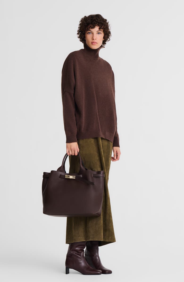 Longchamp Le Roseau Smart Leather Tote, Alternate, color, Mocha