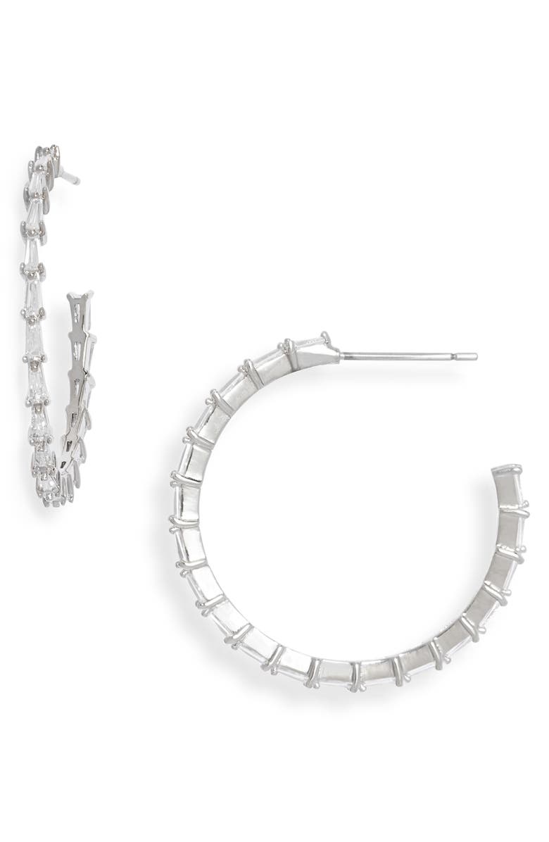 Nordstrom Baguette Hoop Earrings, Main, color, 