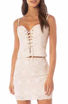 Maaji Frosted Lace Appliqué Crop Cotton Blend Cover-Up Top