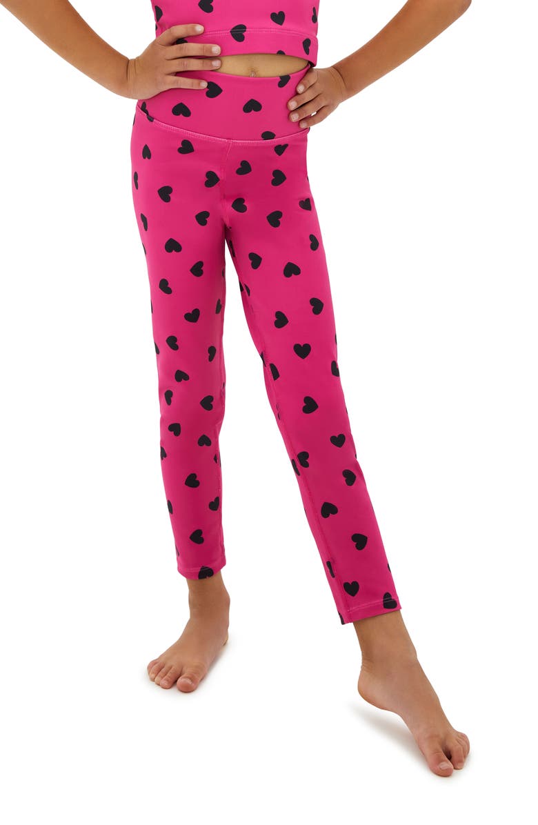 Beach Riot Kids' Little Peppa Heart Print Leggings, Main, color, 