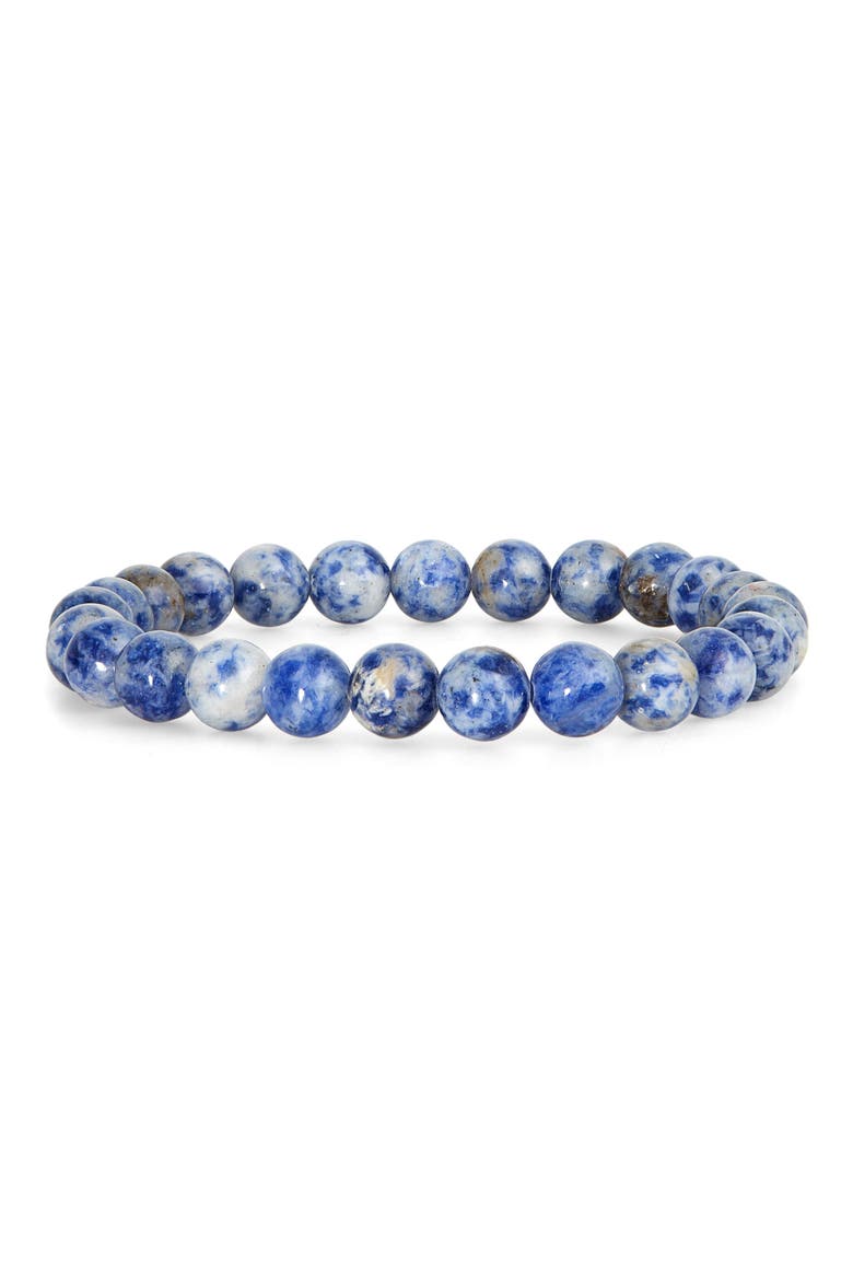 Marble Graphite Bead Bracelet, Main, color, BLUE