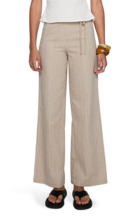 Rush Hours Tie Waist Flare Pants