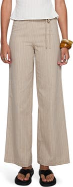 Princess Polly Rush Hours Tie Waist Flare Pants