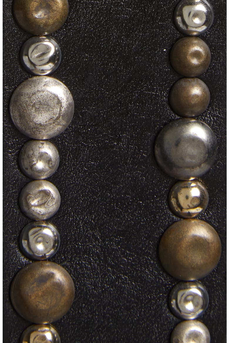 Studded Leather Belt, Alternate, color, BLACK