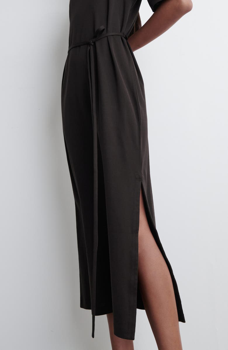 COS Belted Midi T-Shirt Dress, Alternate, color, Brown Dark