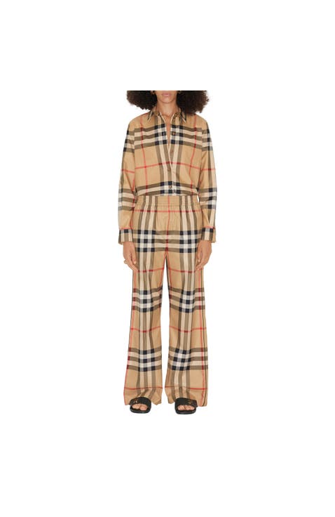 Check Cotton Trousers