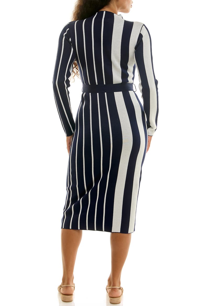 Colorblock Stripe Sweater Dress, Alternate, color, NAVY/CREAM
