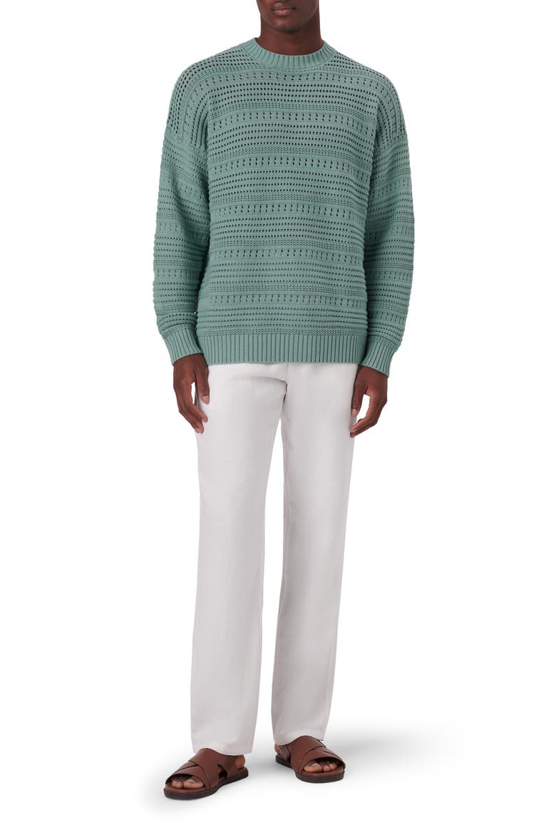 Cotton Crewneck Sweater, Alternate, color, SAGE