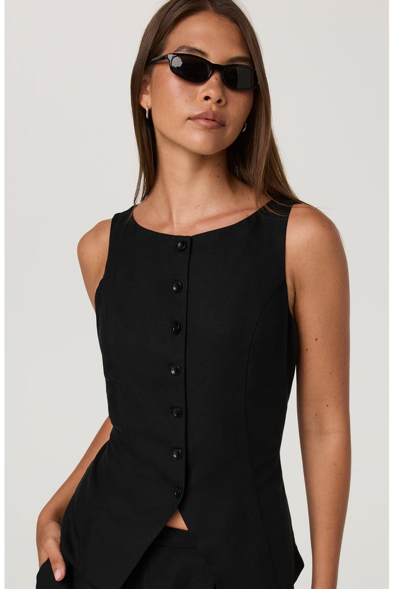 Trestles Twill Vest, Alternate, color, BLACK