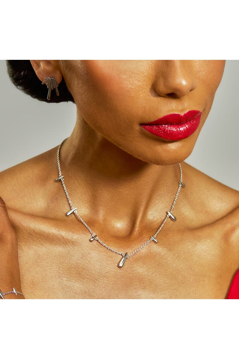 Shard Station Necklace, Alternate, color, Sterling Silver