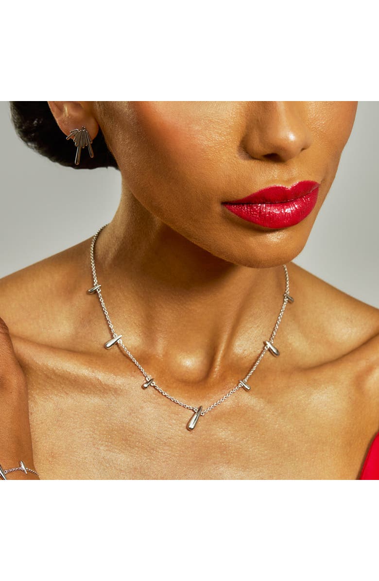 Lucy Quartermaine Shard Station Necklace, Alternate, color, Sterling Silver