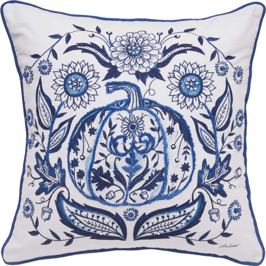 C & F Home C&f Home Blue Harvest Pumpkin Pillow In Blue