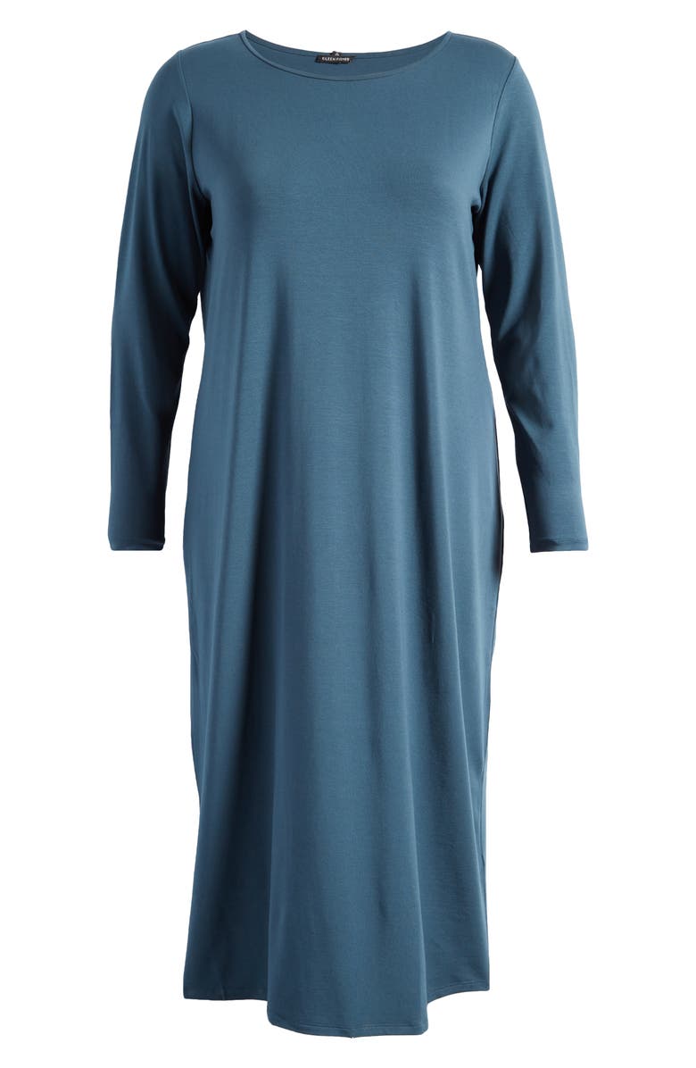 Eileen Fisher Long Sleeve Jersey Midi Dress, Alternate, color, 