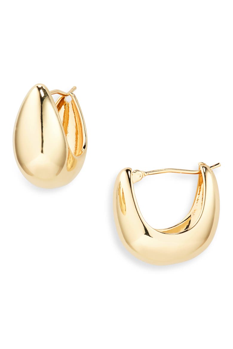 Teardrop Hoop Earrings, Main, color, GOLD