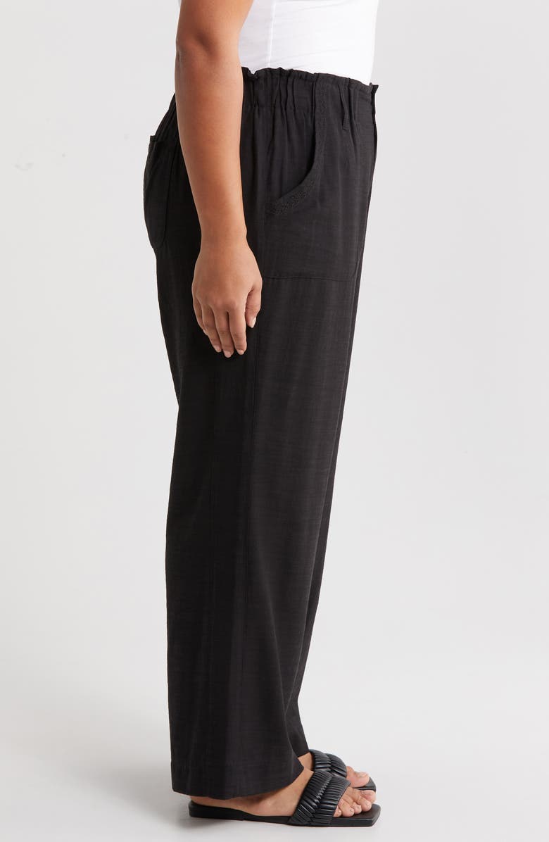 Wit & Wisdom Sky Rise Paperbag Waist Pants, Alternate, color, Black