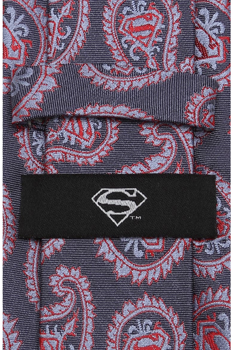 Superman Paisley Silk Tie, Alternate, color, BLUE