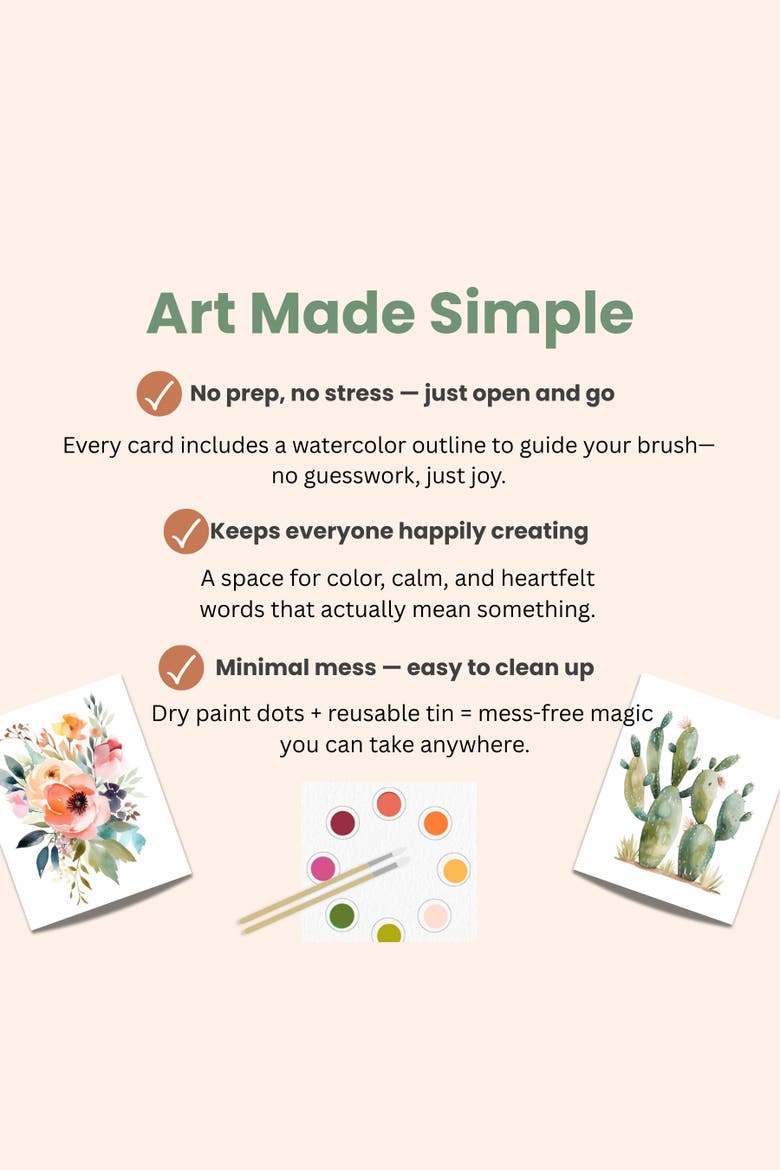 All-in-One Watercolor Art Postcards, Alternate, color, Desert Blossoms