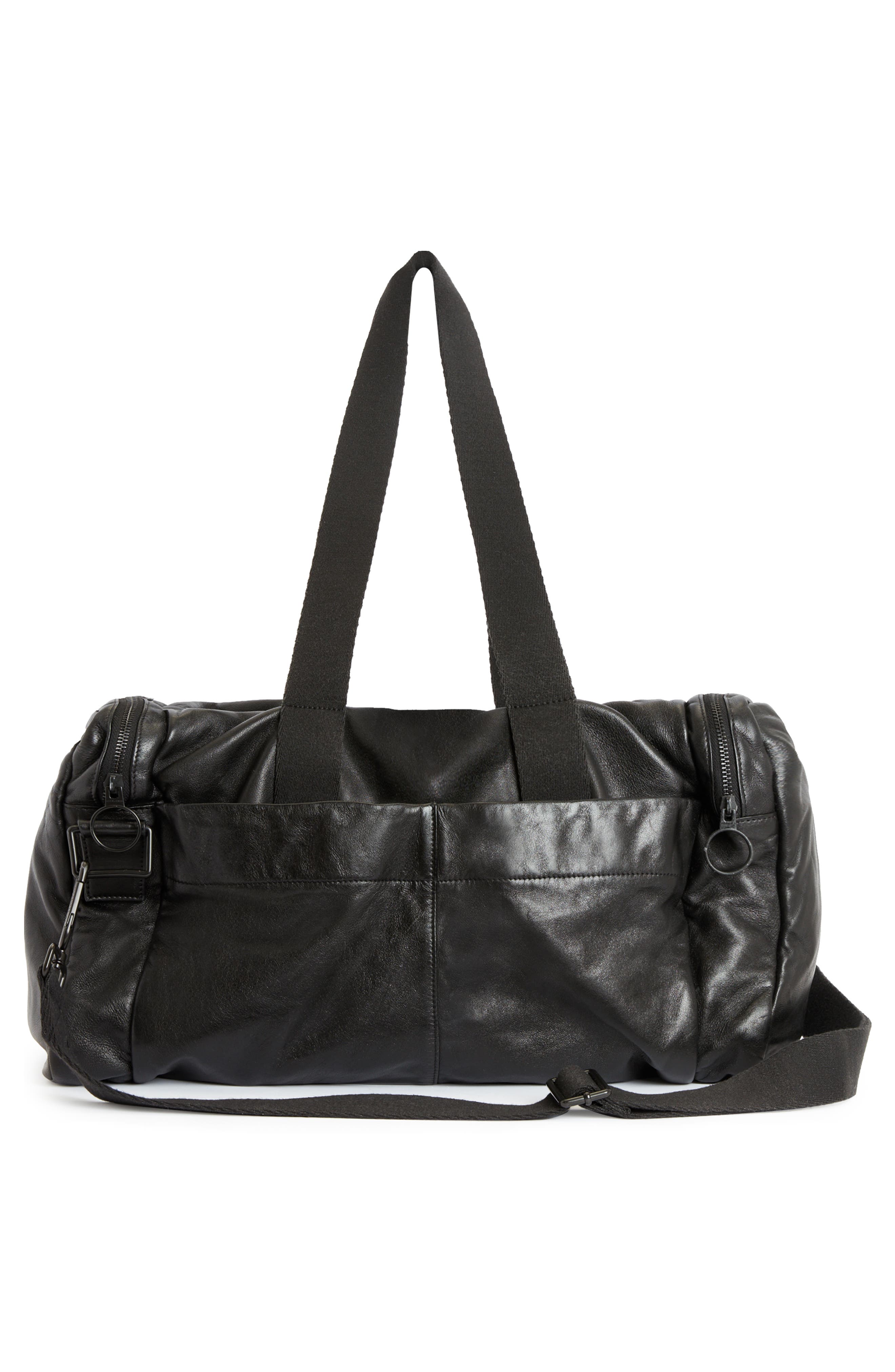 AllSaints Soma Holdall Leather Travel Duffle Bag, Alternate, color, 