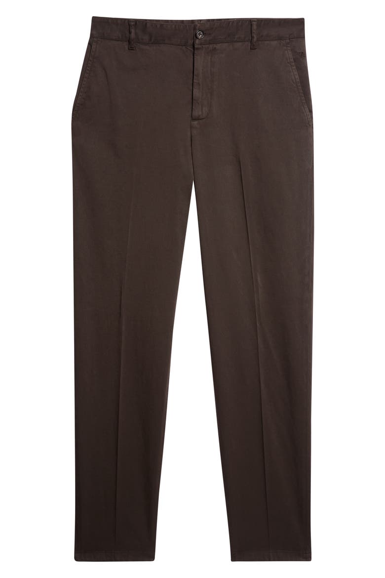 Chino Unito Comfort Stretch Cotton & Cashmere Pants, Main, color, DARK BROWN 461