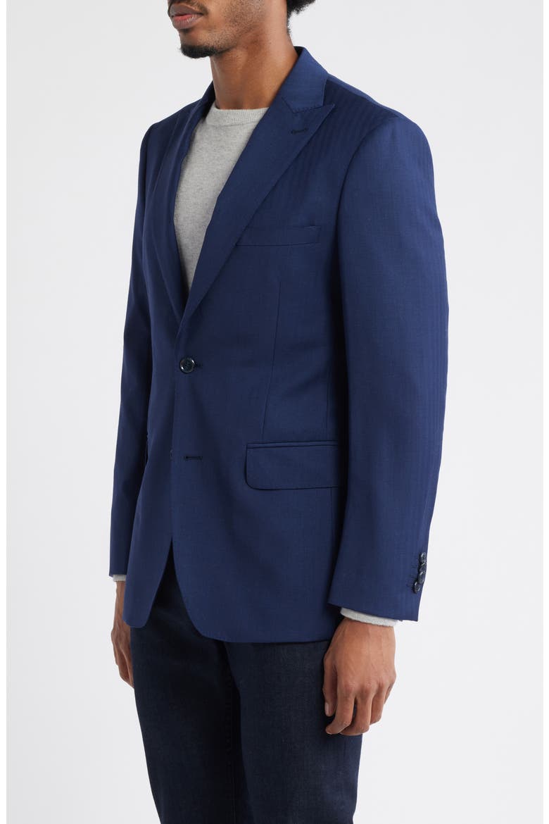 Navy Wool Herringbone Sport Coat, Alternate, color, NAVY