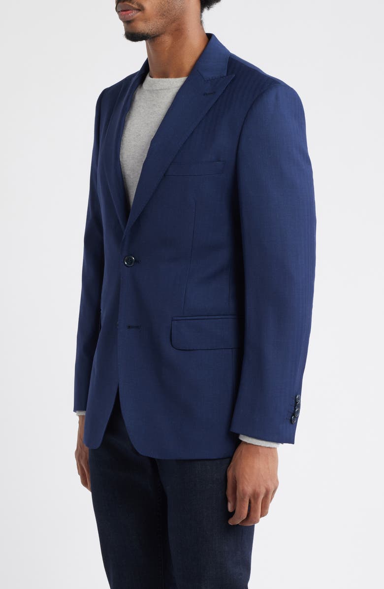 DANIEL HECHTER Navy Wool Herringbone Sport Coat, Alternate, color, Navy
