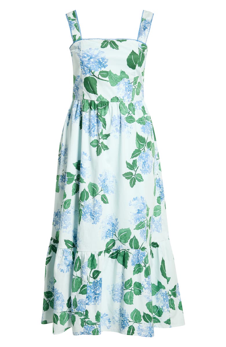 SUGARLIPS Mirla Floral Print Sleeveless Midi Dress, Main, color, Blue-Green-Mul