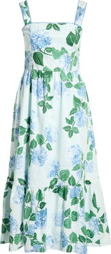 SUGARLIPS Mirla Floral Print Sleeveless Midi Dress