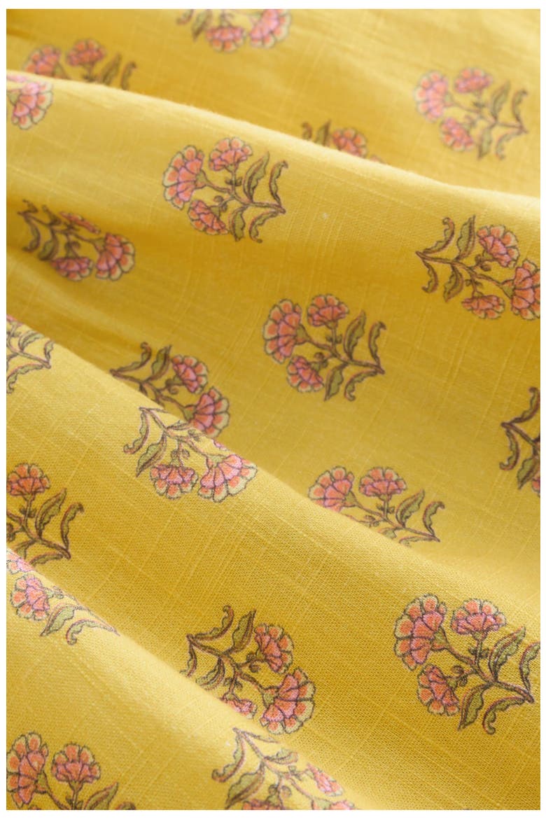 Kids' Floral Print Button Cotton Sundress, Alternate, color, YELLOW