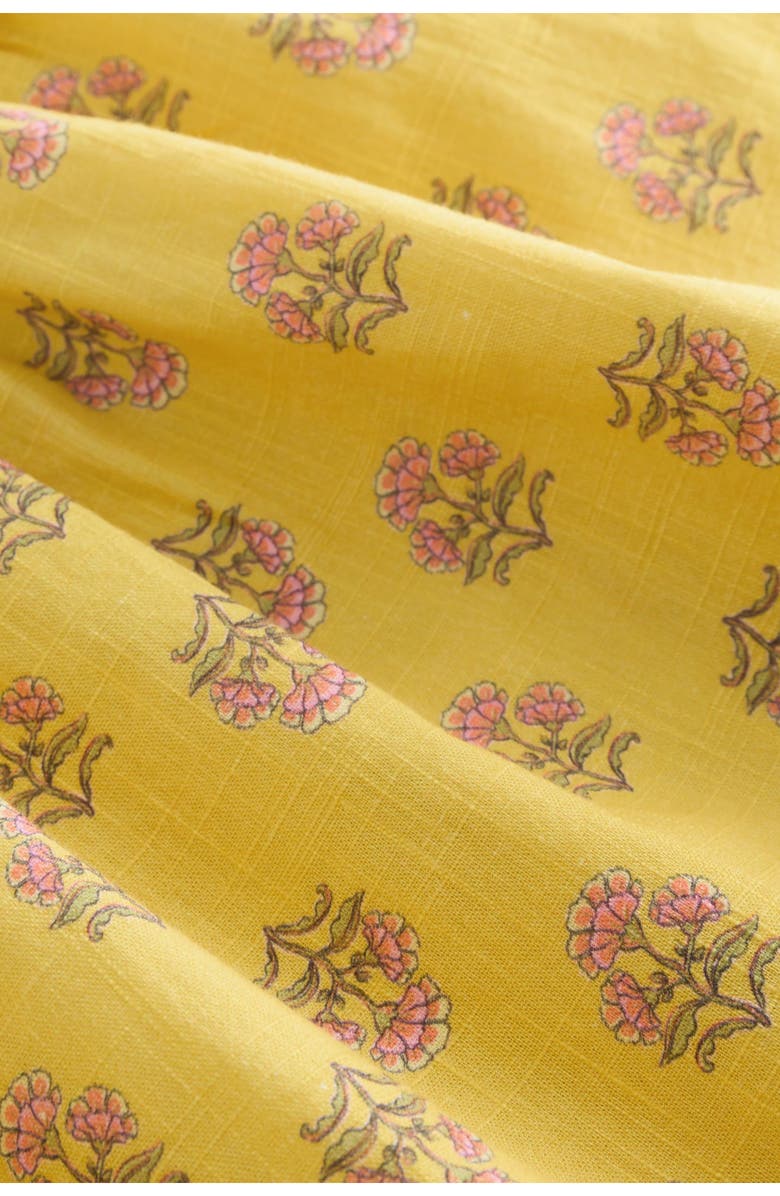 NEXT Kids' Floral Print Button Cotton Sundress, Alternate, color, Yellow