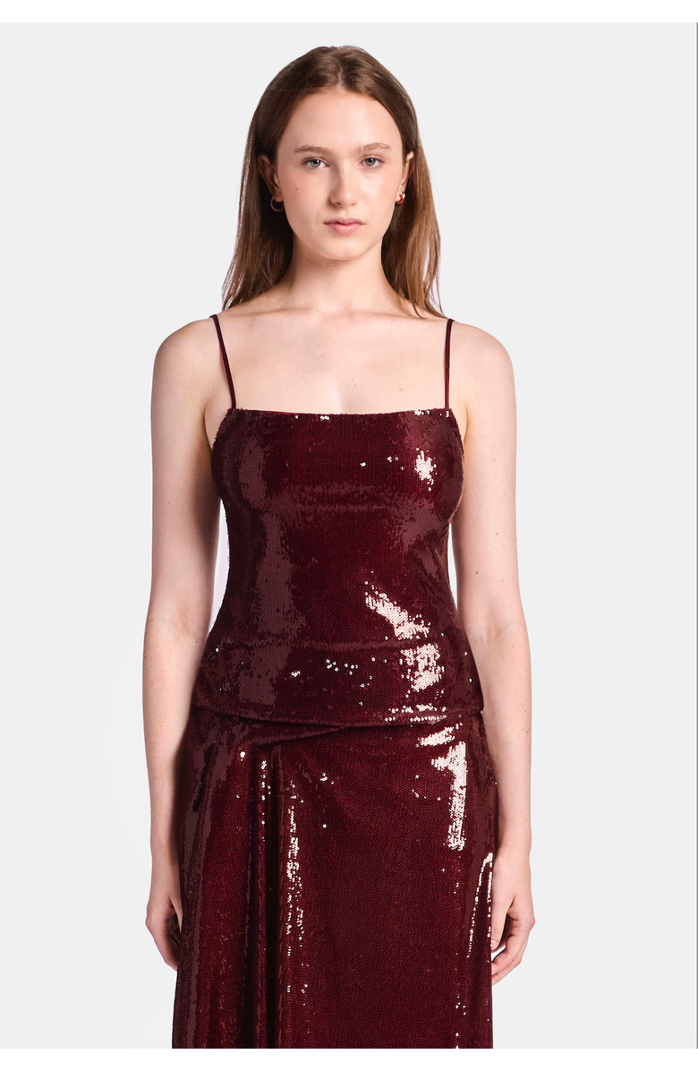 KATE BARTON Sequin Column Tank, Main, color, Burgundy