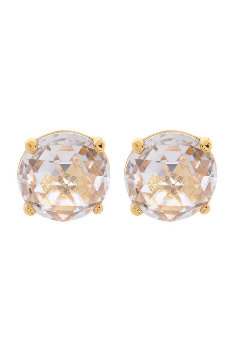boxed round stud earrings, Alternate, color, CLEAR/GOLD