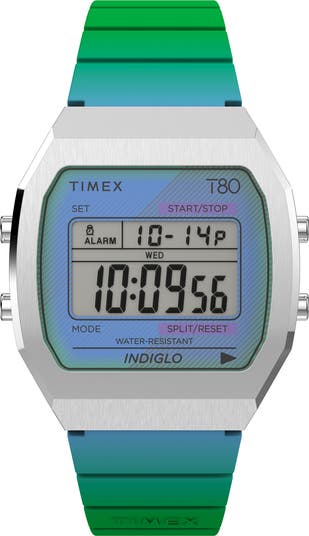 Timex® T80 Digital Resin Strap Chronograph Watch, 36.5mm | Nordstrom