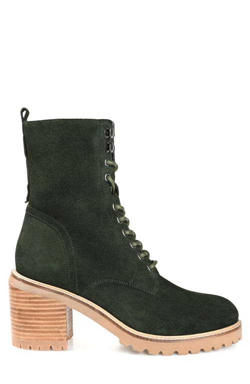 Journee Signature Malle Lace-up Boot In Olive
