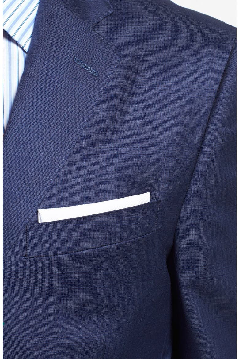 Classic Fit Plaid Wool Suit, Alternate, color, BLUE