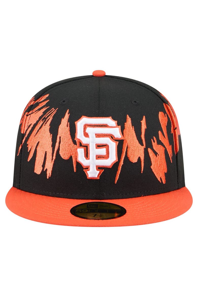 Men's New Era Black/Orange San Francisco Giants Retro Pattern 59FIFTY Fitted Hat, Alternate, color, Black