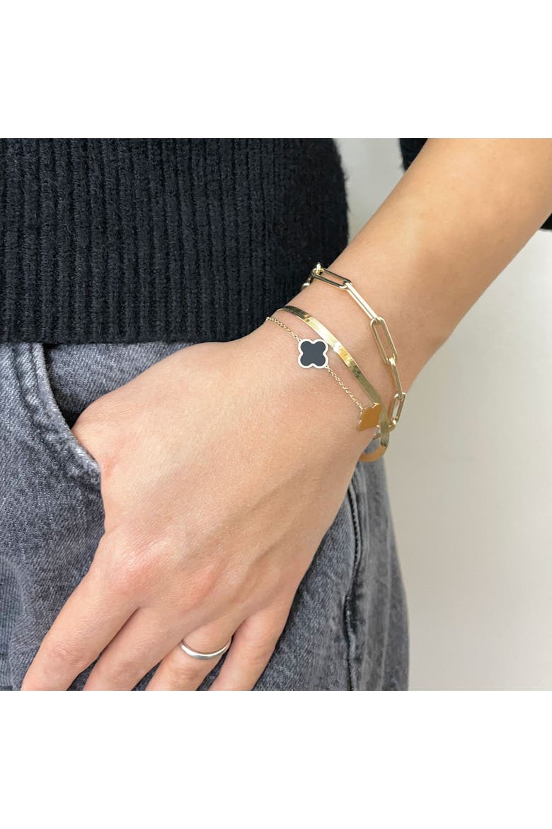 Mini Herringbone Bracelet, Alternate, color, Yellow Gold