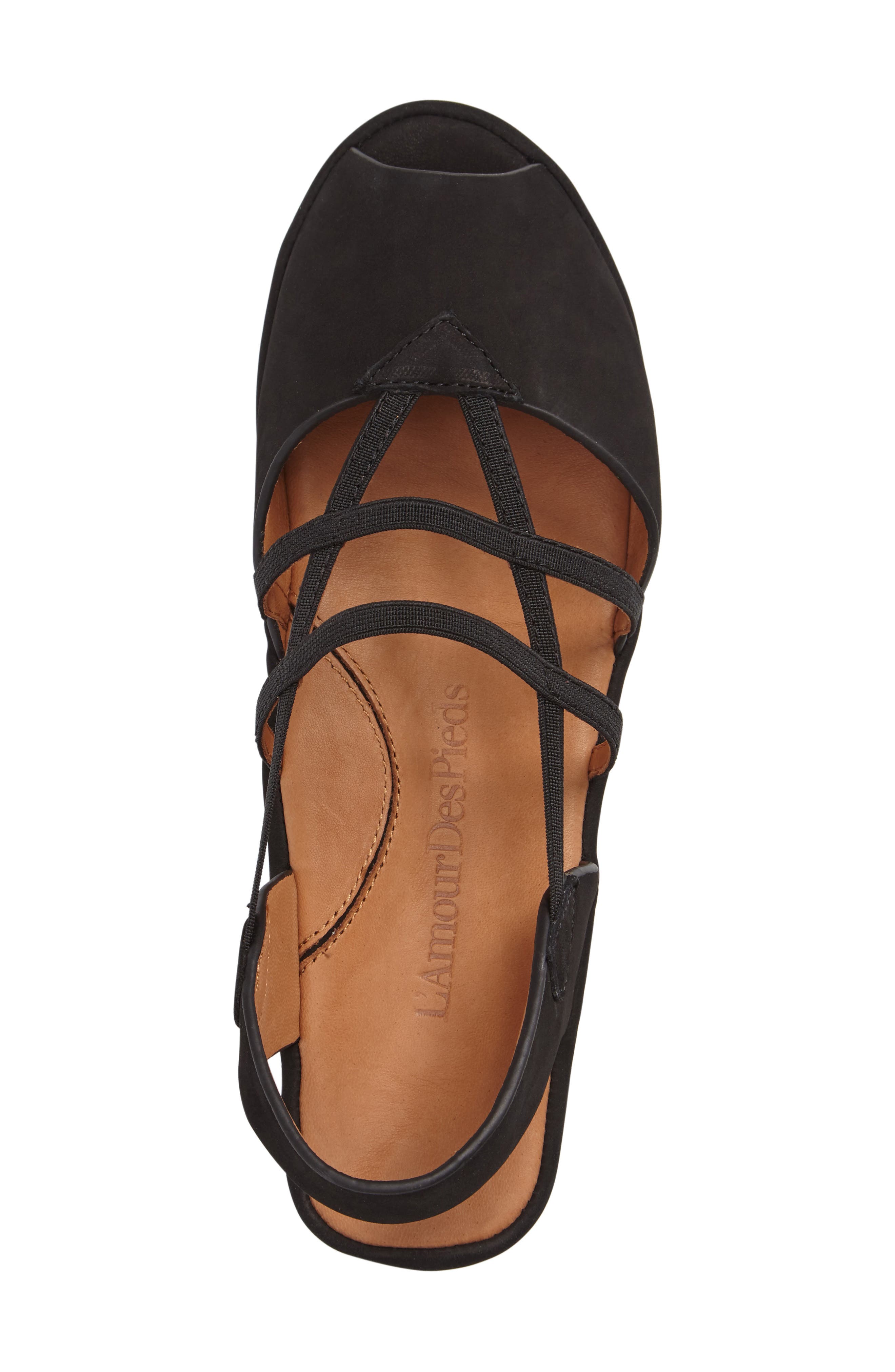 Adelais Platform Wedge Sandal, Alternate, color, BLACK NUBUCK LEATHER