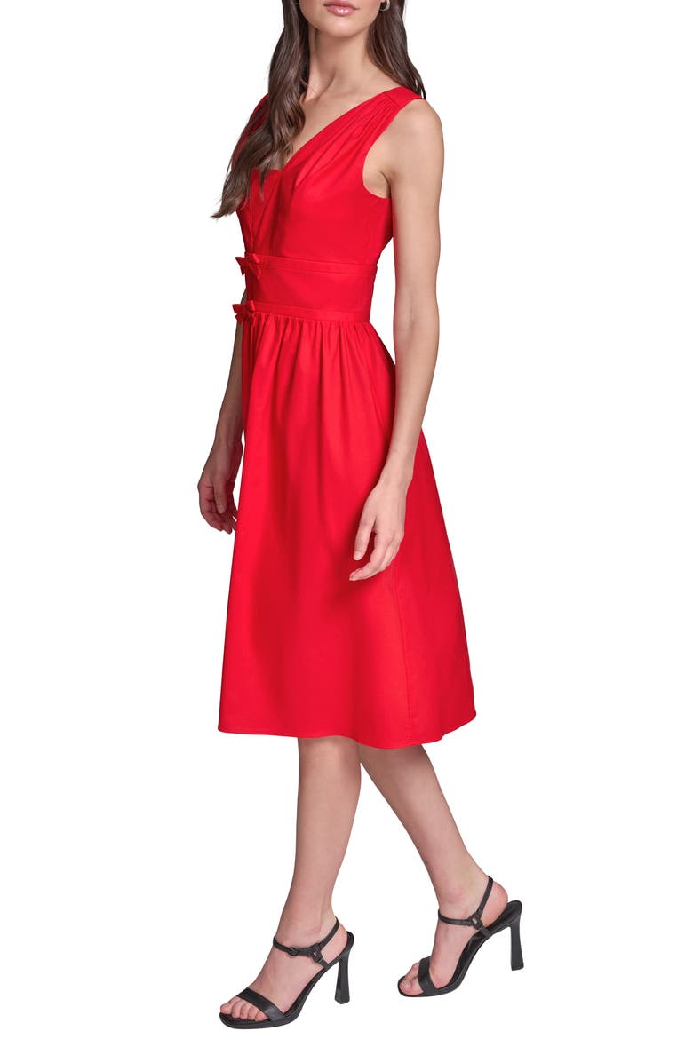 Cotton Midi Dress, Alternate, color, TOMATO