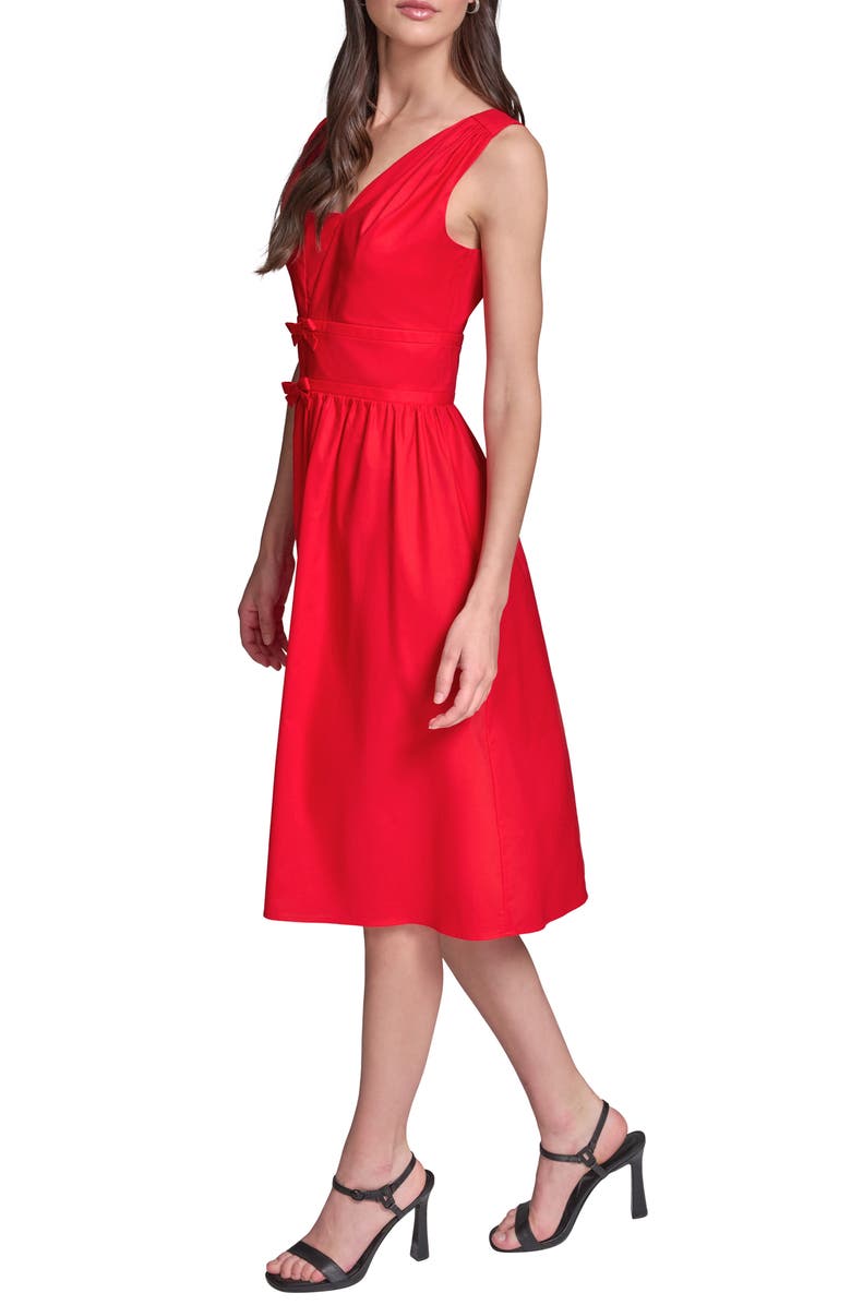 KARL LAGERFELD PARIS Cotton Midi Dress, Alternate, color, Tomato
