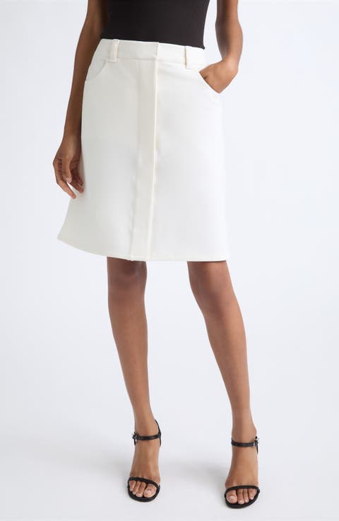 A-Line Stretch Twill Skirt