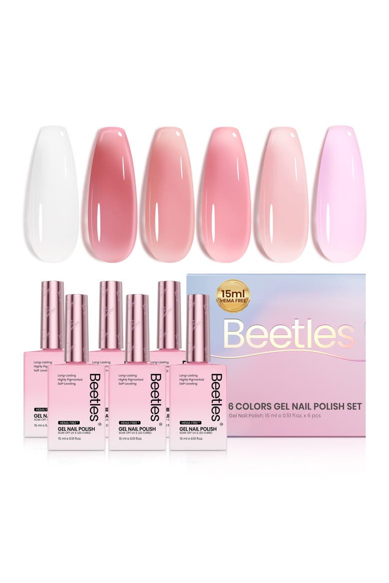 Nude Gel Polish Set 6 Colors, Main, color, Black White Red