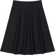 ELLE COUTURE Flared Waist Comfort Stretch Knit Midi Skirt