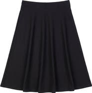 ELLE COUTURE Flared Waist Comfort Stretch Knit Midi Skirt