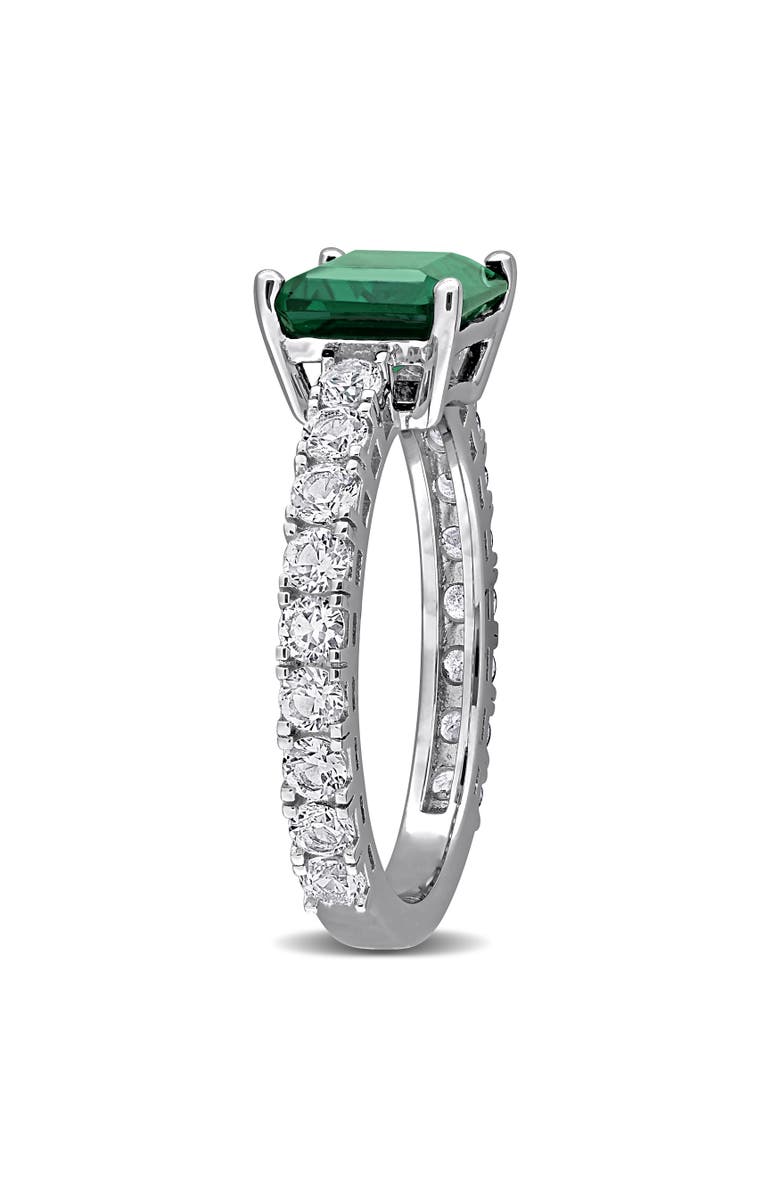 Julianna B. Lab-Created Emerald & White Sapphire Ring, Alternate, color, 